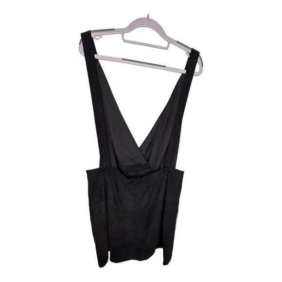 Allegra K Junior's Corduroy V Neck A-Line Bib Overall Pinafore Mini Dress size L - Picture 2 of 13